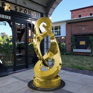 Tùy Chỉnh Thiết Kế Nghệ Thuật Hiện Đại Trang Trí Thép Không Gỉ Tăng Trưởng Vàng Điêu Khắc Cho Đánh Dấu Ngoài Trời - Product Image 4