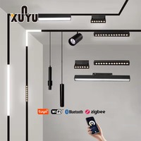 Nouveau design de rail magnétique 48V, éclairage sur rail magnétique encastré, suspendu ou en surface, système d'éclairage LED magnétique