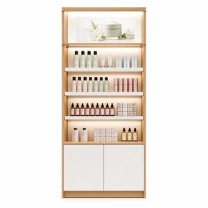 Station de maquillage avec miroir, vitrine de présentation de cosmétiques, mobilier de salon de beauté, aménagement de boutique sur mesure - Product Image 4