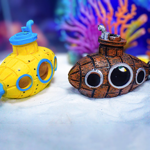 水槽水族館ヴィンテージ潜水艦アクアスケープオーナメント工芸品水族館樹脂装飾 - Product Image 3