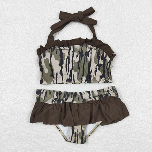 Trajes de Baño Familiares a Juego para Verano, Traje de Baño para Madre, Padre, Niñas y Niños, Bañador de Camuflaje, Bikini sin Mangas - Product Image 2