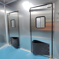 Puerta Doble Abatible Personalizable de Acero Inoxidable 304 con Cierre Automático, Anticolisión, Resistente a Impactos de PE y PVC