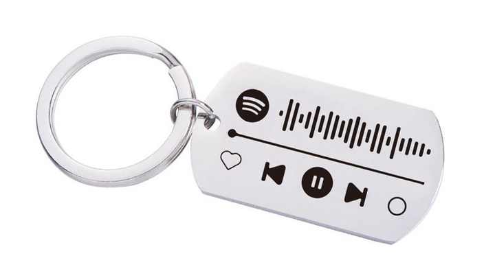 Spotify Playlist Keychain Personalized Stainless Steel