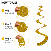 Guirlandes en plastique à spirale simple laser - Décorations de fête festives, imperméables et durables