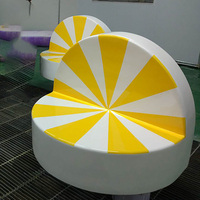 Y124 Banc Moderne de Luxe en Fibre de Verre en Forme de Fruit (Pastèque, Papaye) pour Extérieur, Jardin, Parc, Aménagement Paysager, Maternelle, École, Hôtel