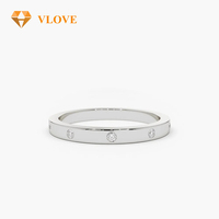Bague en or massif 14 carats sertie de diamants, diamant de laboratoire, bague en or jaune 14 carats, alliance, cadeau d'anniversaire pour femme