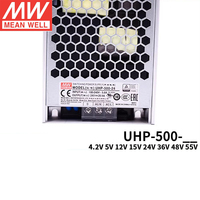 Alimentation électrique sans ventilateur MEAN WELL UHP-200-12 UHP-200-24 UHP-200-48 200W avec PFC, entrée universelle 90-264VAC