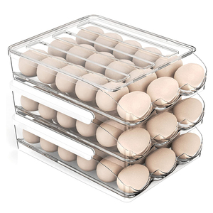 Large Capacity Egg Holder for Refrigerator Egg Fresh Storage Box for Fridge Egg Storage Container Organizer Bin