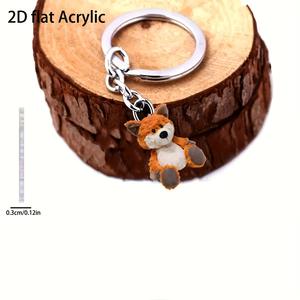 Llavero de Peluche de Zorro, Acrílico 2D, Suave, de Dibujos Animados, Decoración para el Interior del Coche - Product Image 2