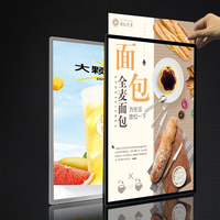 Cadre lumineux pour affiche publicitaire, boîte à lumière LED ultra-mince, panneau de menu mural, cadre d'affiche rétroéclairé pour restaurant