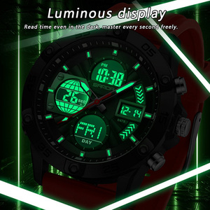 Montre numérique pour homme SANDA 6239, montre de sport tendance, étanche, double affichage, lumineuse, compte à rebours, date - Product Image 3