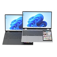 Laptop Baru 2025 Layar Ganda 15.6"+7" IPS Metal Intel Celeron Quad Core DDR4 RAM 16GB SSD 2TB Windows 11 Pro Bahasa Inggris