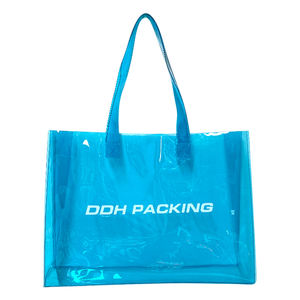Sac fourre-tout holographique transparent imperméable en PVC irisé avec impression de logo personnalisé avec poignée - Product Image 2