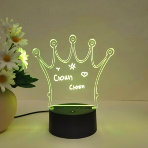 3D LED Color Luminous Acrylic Writing Board Transparent Message Night <b>Light</b> Novelty Birthday Gift for Children - Product Image 1