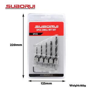 SUBORUI Brocas para madera 3 4 5 6 7 8 10mm Carpintería Llave <span class=keywords><strong>Allen</strong></span> Flauta Hss Juego de brocas avellanadoras - Product Image 2