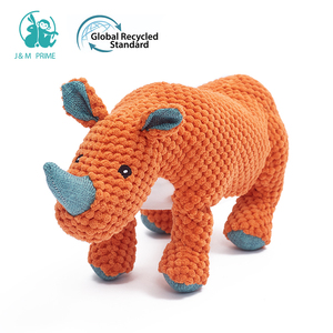 Fabricant en gros de jouets pour chiens en peluche indestructibles, qui couinent et résistent à la mastication, en forme de rhinocéros - Product Image 3