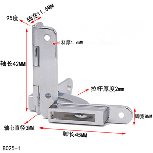 Furniture Hinge Zinc Alloy 95 Degree <b>1</b>.6Mm Thickness PB023-<b>1</b> Jewelry Box Support Surface Mount Minimalist Design - Product Image 4