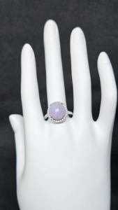 Anillo Solitario de Jadeíta Ajustable, Chapado en Plata 925, Estilo Moderno y Minimalista, Joyería Fina para Mujer, Certificado NGIC - Product Image 2