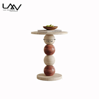 Table d'appoint ronde de style moderne pour salon de villa, table d'appoint en pierre de cave de luxe, table d'appoint de chambre d'hôtel, meubles