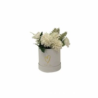 Makronenfarbene Einzelne Kleine Runde Umarmungs-Blumengeschenkbox aus Papier und Karton