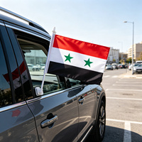 Drapeau de voiture personnalisé de haute qualité pour tous les pays, 30*45 cm, 100% polyester durable, drapeau de voiture Syrie