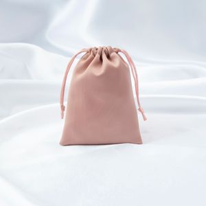 <b>Drawstring</b> Satin Jewelry Bag Pink Rectangular 7x9cm 8x10cm 9x12cm 10x15cm 12x16cm 13x18cm 15x20cm Storage <b>Pouch</b> For Jewelry - Product Image 5