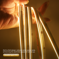 Bande lumineuse COB flexible à émission latérale DC24V CRI90 480 LED Blanc chaud 3000K avec télécommande