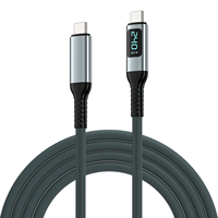 Câble USB4 Type-C TUTI/OEM 240W 5A à charge rapide, transfert de données 40 Gbit/s, prise en charge 8K60Hz, affichage numérique (Nylon tressé, Zinc)