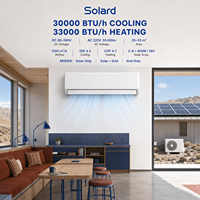 Climatiseur Solaire Certifié CE 30000 BTU Hybride DC Inverter Mural Split Refroidissement Chauffage 80-380V AC 110-240V R32 Usage Domestique US
