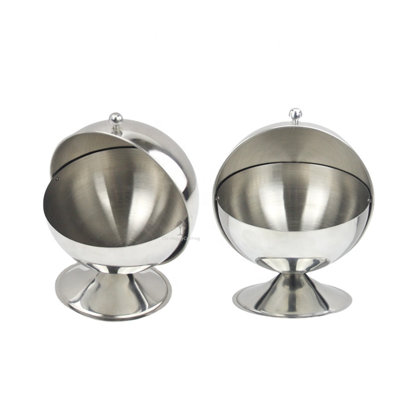 Latest fashion top design stainless steel candy bowl sugar canister stainless steel sugar bowl