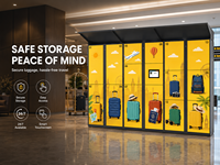 Casier à bagages intelligent avec écran tactile, service en libre-service, armoire de rangement pour bagages pour aéroport, hôtel, centre commercial, gare