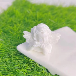 แหวนเรซิ่นรูปทรงสาวน้อยสีขาวทอง งาน DIY รูปปั้นคิวปิด แหวนพลาสติกหนา แหวนพลาสติกปีกนางฟ้า - Product Image 6