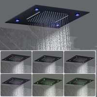 Ensemble de douche encastrée tout en cuivre Plafond avec cascade Ensemble de douche dissimulée Hôtel Maison Salle de bain Bain Douche Massage Système de douche à effet pluie