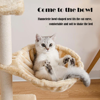 Grand Arbre à Chats de Luxe Moderne et Écologique de 135 cm, avec 5 Niveaux, Griffoir Multi-Niveaux, Tour, Niche et Maison – Meuble pour Animaux de Compagnie Personnalisé en Bois