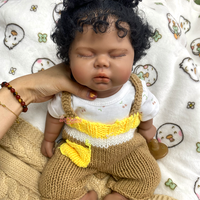 Poupée Reborn en Silicone Afro-Américaine Ronde, Vente en Gros, 18 Pouces, Cheveux Réalistes Implantés à la Main, Poupée Nouveau-né Personnalisée pour Distributeurs