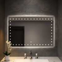 Miroir de salle de bain rectangulaire moderne à LED intelligent avec interrupteur tactile et lentille en aluminium pour projets de villas et d'hôtels