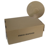 Boîte en carton ciré pour la livraison de fruits de mer et de viande congelée, avec logo personnalisé, en papier kraft imperméable, pour le transport de fruits et légumes