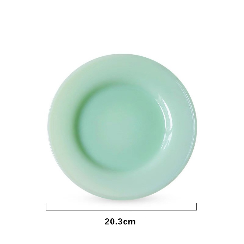 plato de vidrio verde de 7 pulgadas