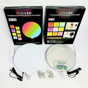 Lampe plate RGB d'éclairage d'ambiance pour selfie, forme ronde, RA80, pour photographie en gros - Product Image 6