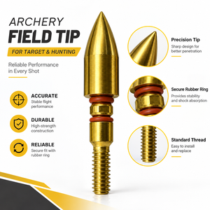 Punte per Frecce di Precisione in Ottone Dorato Premium da 8mm per Attrezzatura da Tiro con l'Arco all'Aperto - Product Image 1