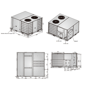 Aire acondicionado Sylon vrv Amplio rango de capacidad 20ton 70kw Compresores de desplazamiento R410A Unidad de paquete de techo para edificios gubernamentales - Product Image 3