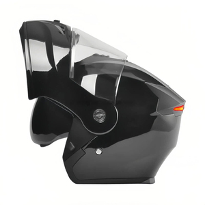 Nouveau casque de moto modulaire à visière relevable, coque en ABS avec double visière, feux arrière LED étanches, casque de conduite toutes saisons - Product Image 3