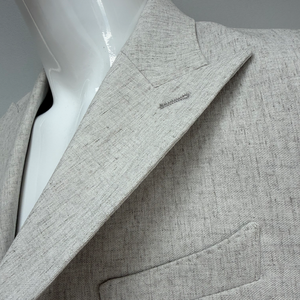 Op maat gemaakte, hoogwaardige, slanke linnen pakjas, OEM ODM, heren business casual <span class=keywords><strong>blazer</strong></span>, fabrikant van pakken. - Product Image 2