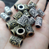 Perles de barbe en alliage de Zinc, vente en gros d'usine, métal Bronze Antique Rune nordique, style Viking, breloque, vente en gros,