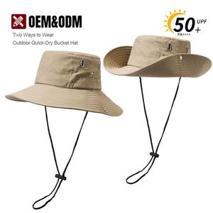 Customized Printed Outdoor Leisure Travel Wide Brimmed Fisherman Hat Team Activity Hiking <b>Sunscreen</b> Hat Bucket Hat with String - Product Image 2