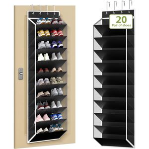 10 Tiers Mesh <b>Over</b> <b>Door</b> Shoe Organizer Storage, Hanging Shoe Holder for <b>Door</b> with Large Deep Pockets - Product Image 1