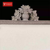 Lit double en chêne rétro français, style crème, luxe léger, chambre principale, personnalisation pour lit de mariage