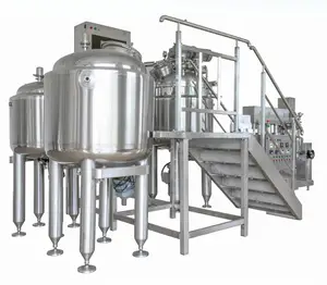 2000L Homogenizing and Emulsifying Kettle Boiler Stationary Steam Heating Vacuum Homogenizing and Emulsifying Machine