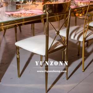 Chaise de salle à manger moderne à dossier croisé en acier inoxydable doré tissu de velours <span class=keywords><strong>pour</strong></span> mariages événements <span class=keywords><strong>location</strong></span> SS cadre <span class=keywords><strong>pour</strong></span> salon villas - Product Image 1