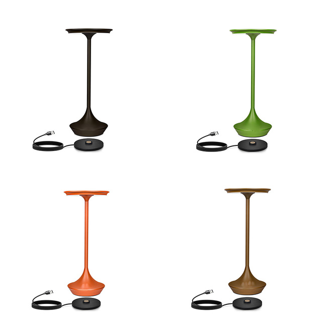 Waterproof Metal Table Lamp Rechargeable Cordless Desk Light for Restaurant Bar Hotel Custom Logo